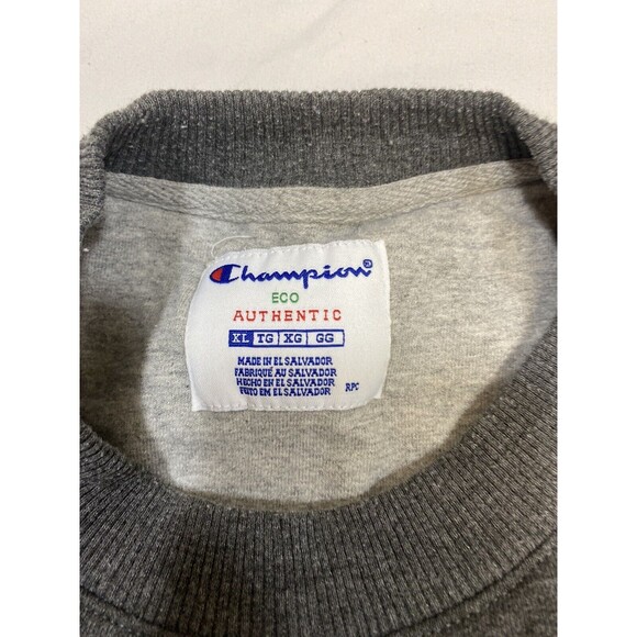Champion Sweatshirt Men's XL Gray ECO Crewneck Pullover Long Sleeve Logo - Picture 6 of 13